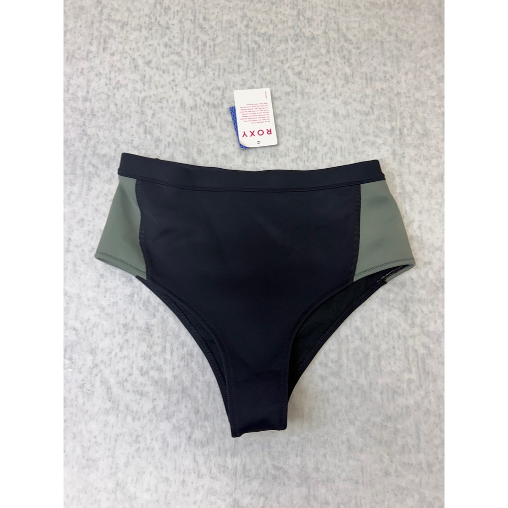 Roxy Pro Performance Highwaist Bikini Bottoms‎ Black Green ERJX404851 Womens M